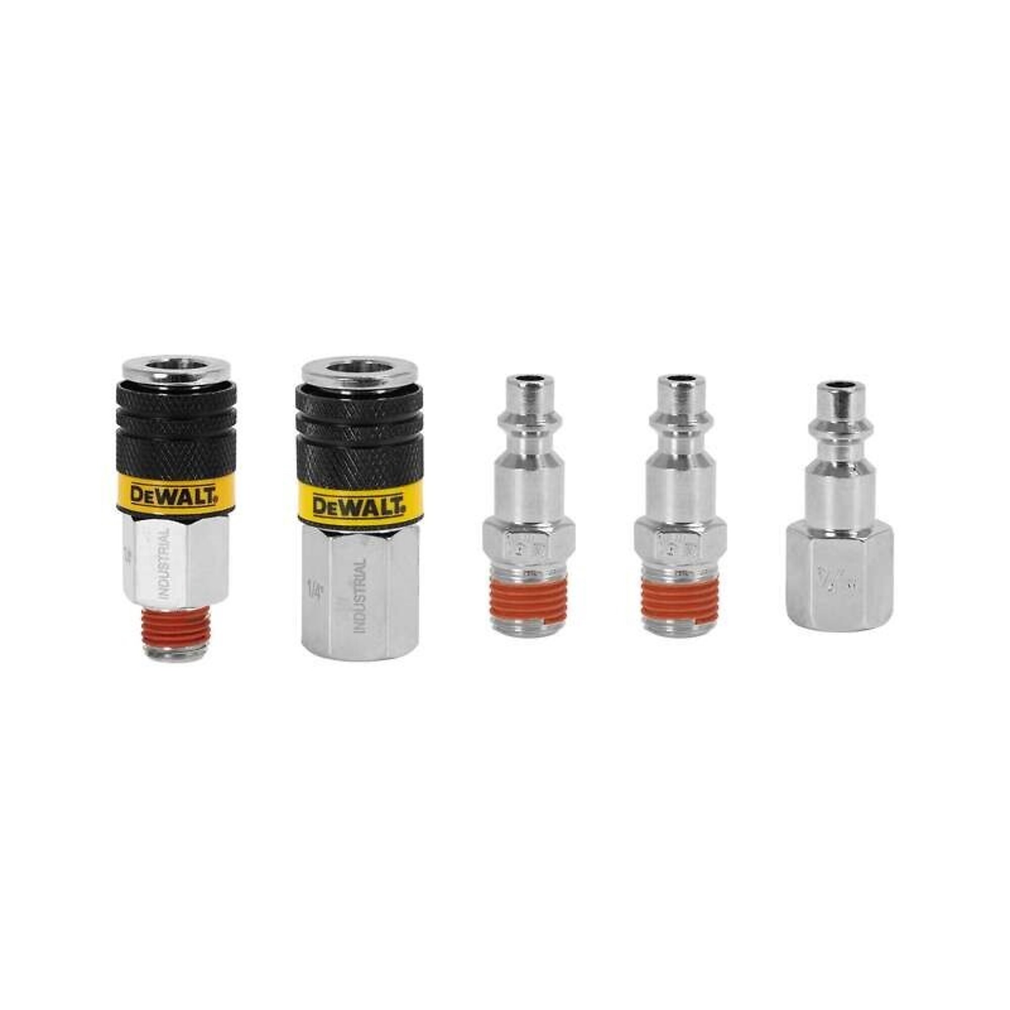 DEWALT, 5pc 1/4in. Industrial Coupler Plug Kit, Coupler Size 1/4 in, Model# DXCM036-0208